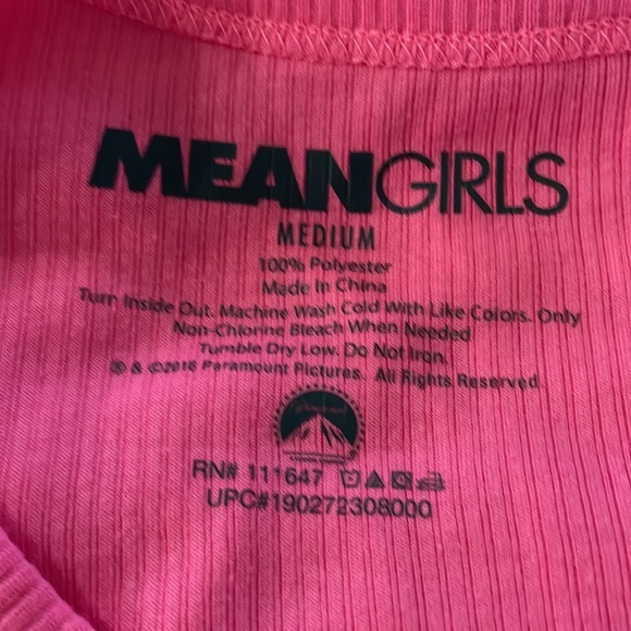 Mean Girls Hot Pink Ribbed Tank Top Size Medium - Picture 6 of 6